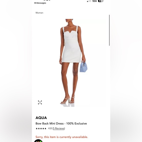 Aqua Brand Bow Back Mini Dress from Bloomingdales - Picture 2 of 5